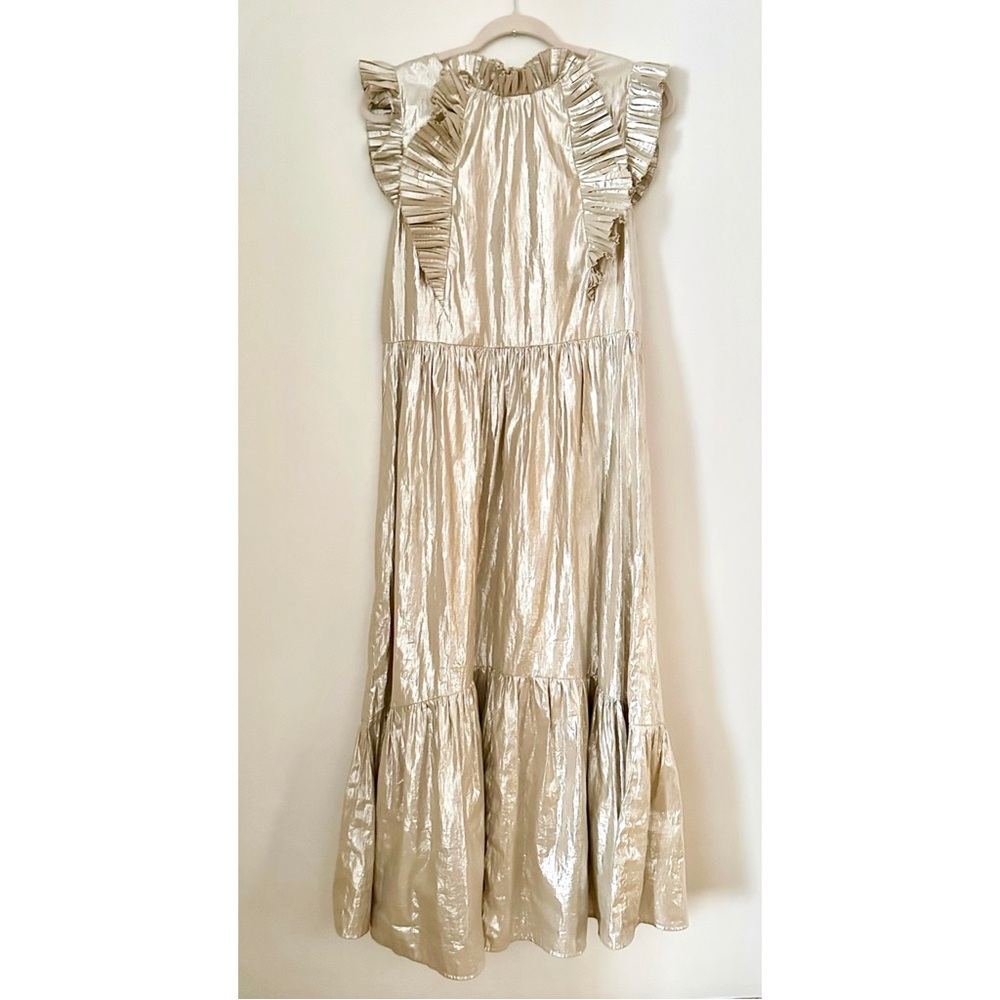 Sea New York Metallic Naya Box Pleat Maxi Dress - Picture 2 of 10